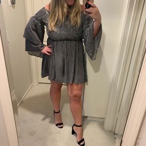 Black and white checkered romper